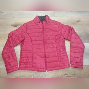 Miss London Red Quilted Varsity Jacket Sz L